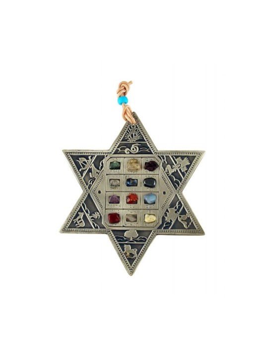 תליית קיר מגן דוד עם שנים עשר שבט ובר... | מָגֵן דָוִד